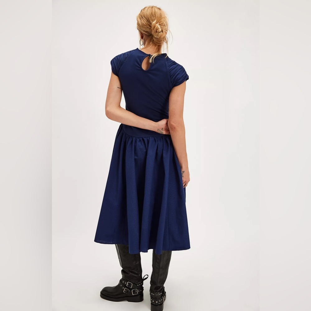 NWOT Free People Afternoon Elegance Midi Drop Waist Dress Size Medium - Picture 2 of 13